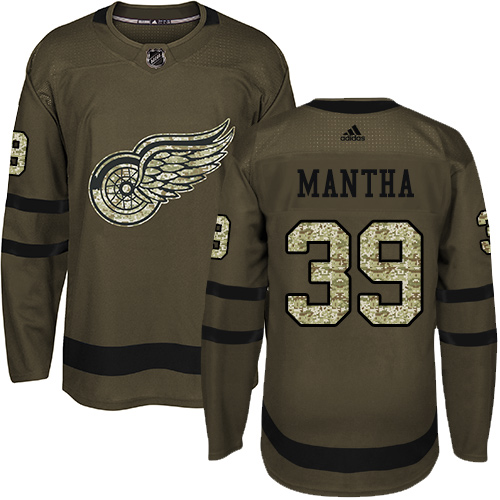 Adidas Red Wings #39 Anthony Mantha Green Salute to Service Stitched NHL Jersey